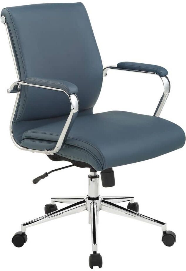 Office Star Products Pro-Line II Blue Antimicrobial Fabric Executive Manager's Chair with with Non-Adjustable Arms