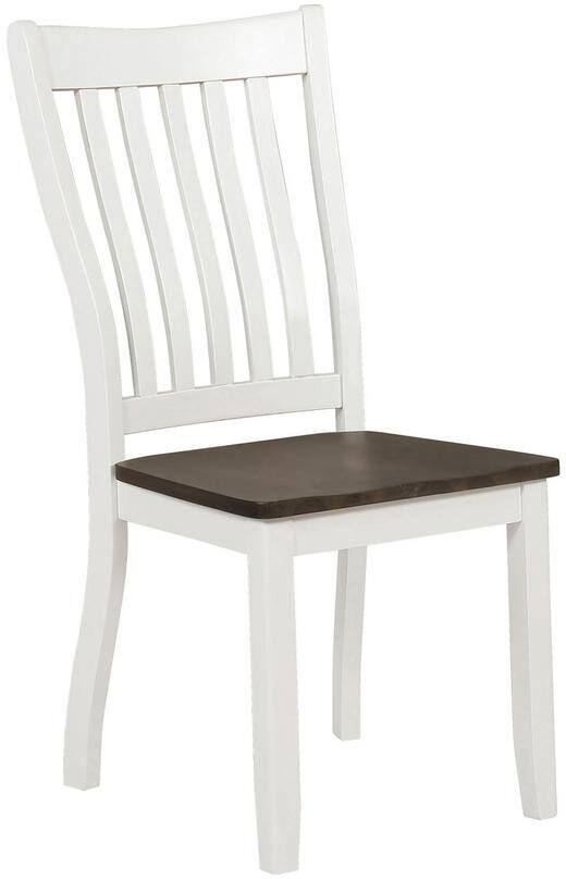 Coaster Kingman Espresso and White Wood Slat Back Dining Chairs Set of 2