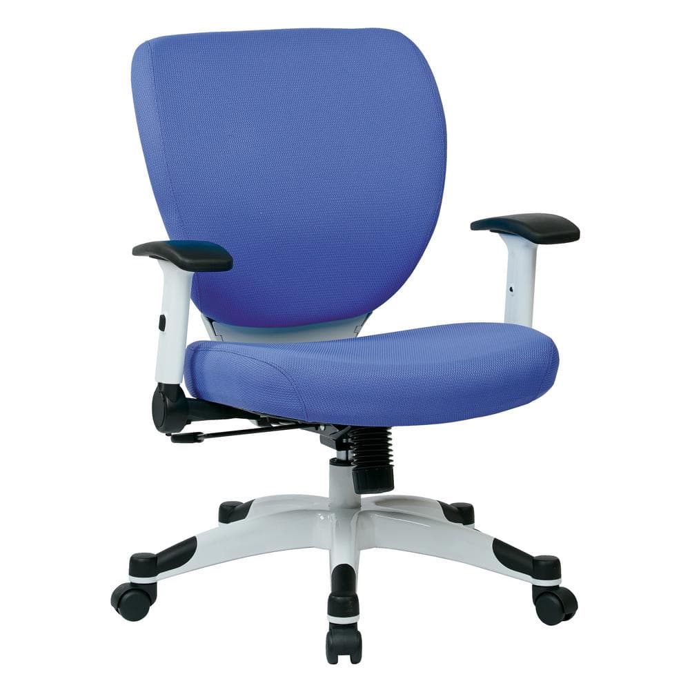 Office Star Products SPACE Seating Mesh Adjustable Height Cushioned Swivel Tilt Ergonomic Managers Chair in Steel with Adjustable Arms
