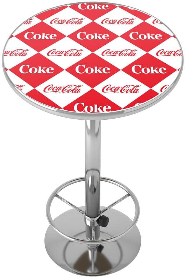 Coca-Cola Checker Red 42 in. Bar Table