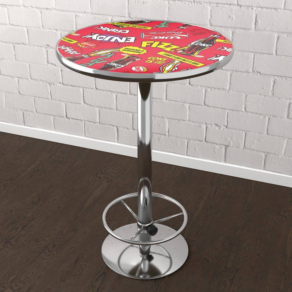 Coca-Cola Pop Art Red 42 in. Bar Table