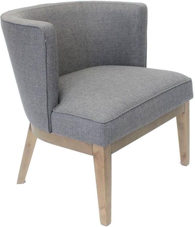 Boss Designer Guest Chair Slate Grey Linen Fabric Driftwood Wood frame Comfort Cushions