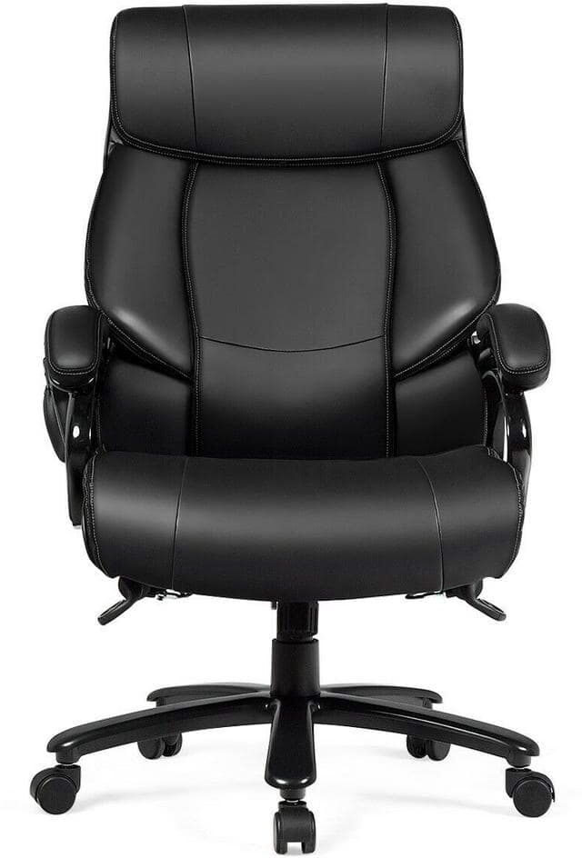 Costway Massage Office Chair Executive PU Leather Computer Desk Chair in Black