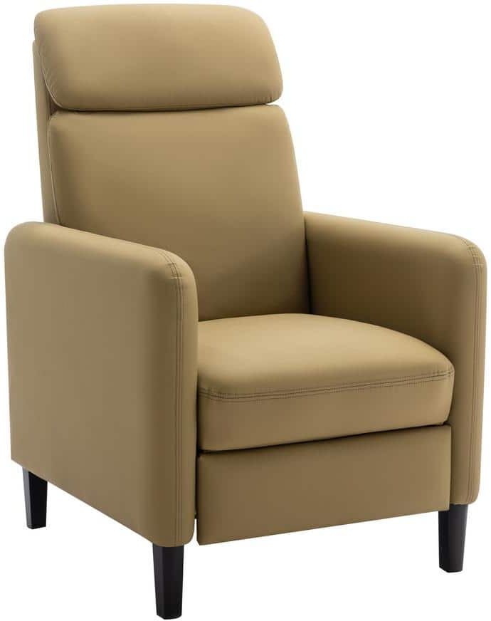 Merax Mustard Green Modern Home Theater Faux Leather 90°-160° Adjustable Recliner Chair for Living Room, Bedroom