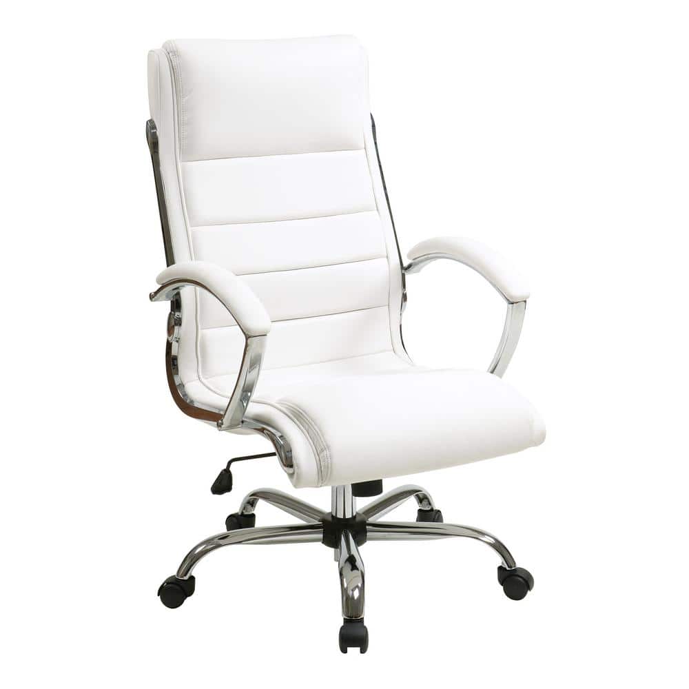 Office Star Products White Faux Leather Executive Chair