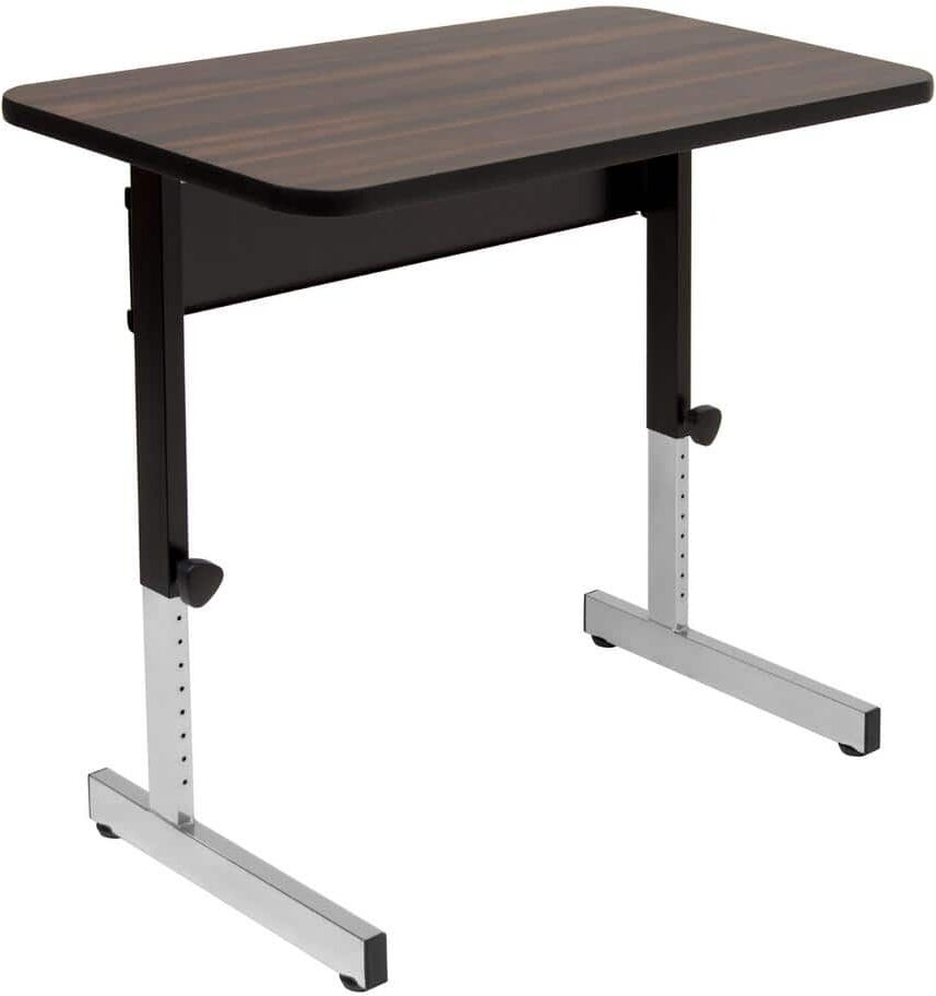 Studio Designs Adapta 36 in. Width Rectangular Black/Walnut Laptop Desk with Adjustable Top Height