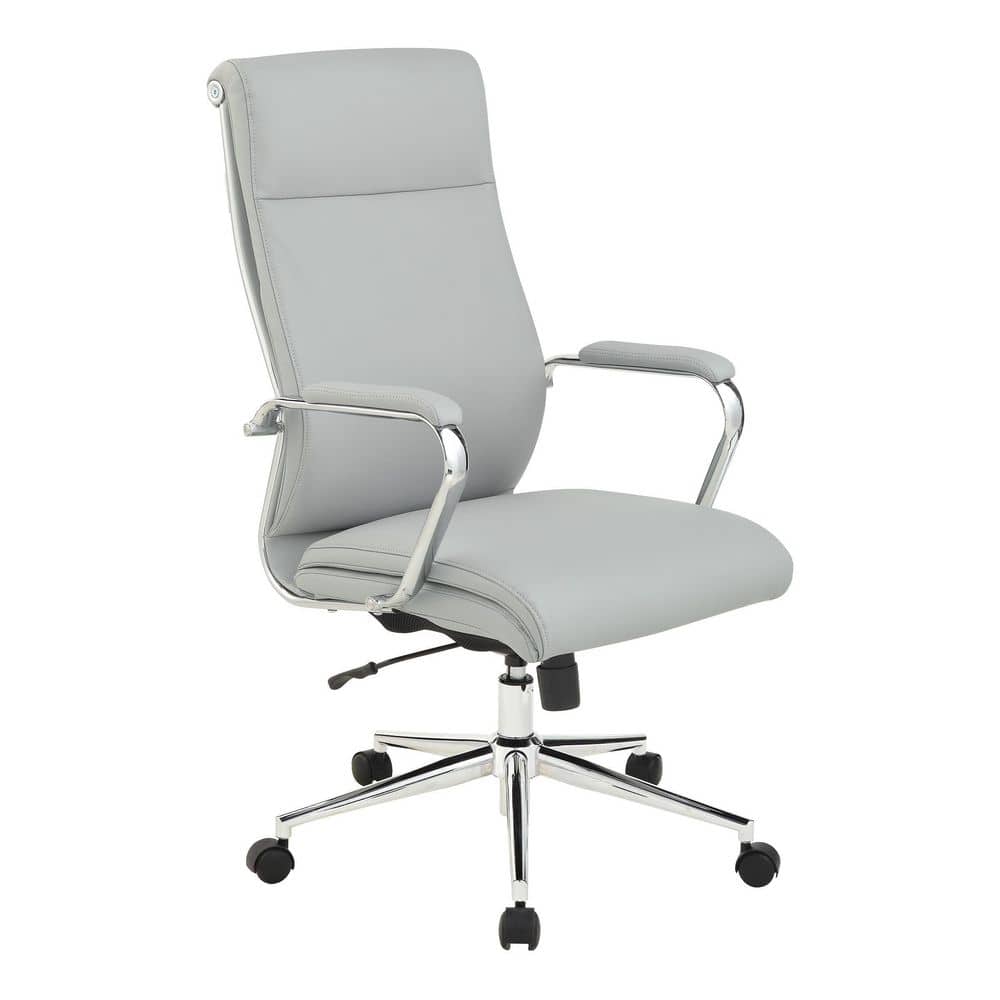 Office Star Products Pro-Line II Antimircrobial Fabric Series High Back Executive Manager's Chair in Dillon Steel and a Chrome Base
