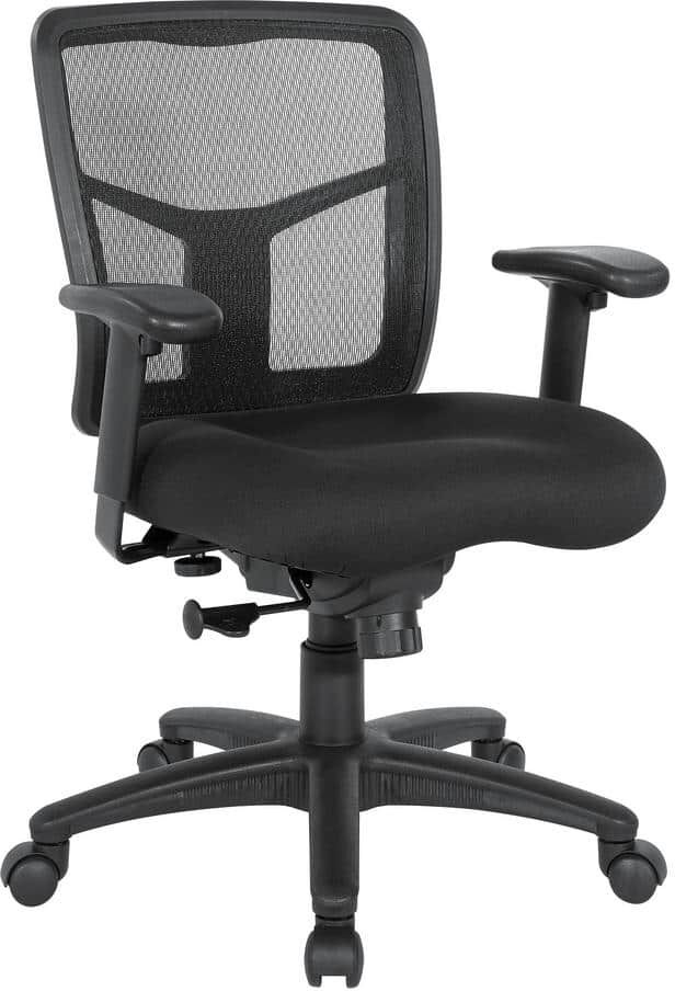 Office Star Products Pro-Line II 25.3 in. Width Big and Tall Black Upholstery Ergonomic Chair with Wheels