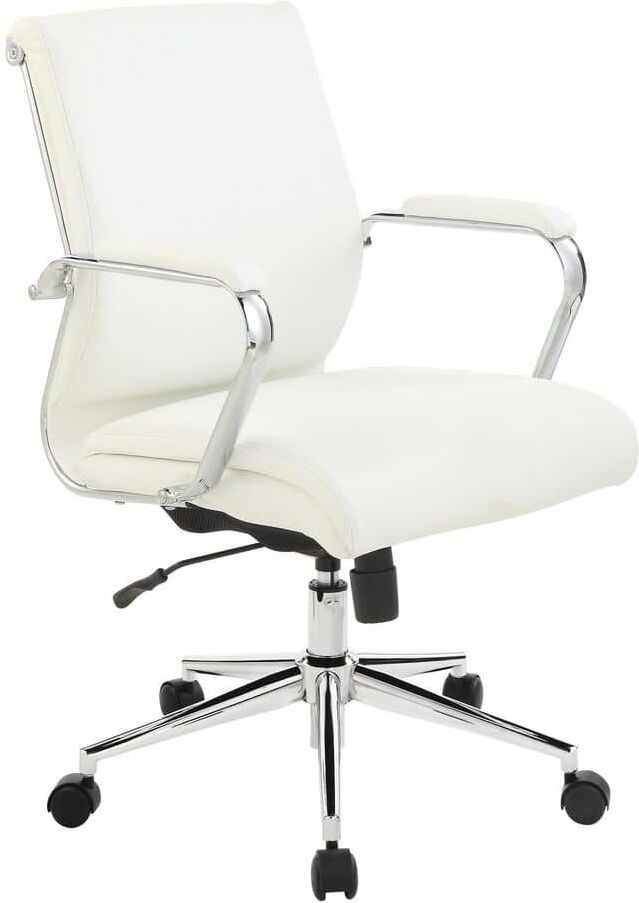 Office Star Products Pro-Line II Antimircrobial Fabric Series Mid Back Executive Manager's Chair in Dillon Snow and a Chrome Base