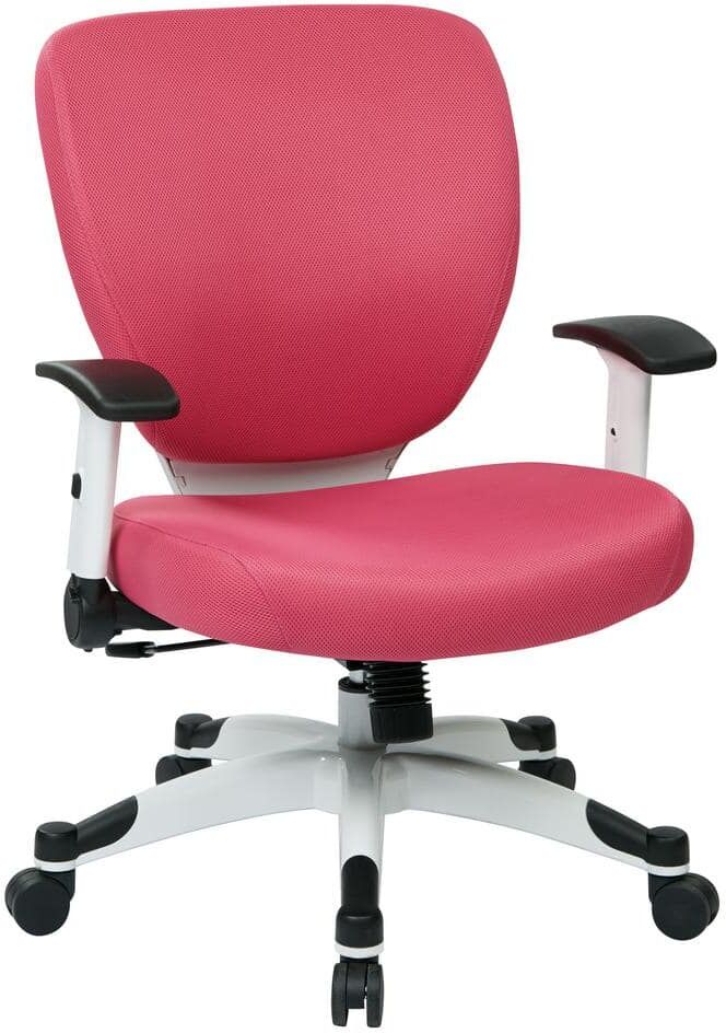 Office Star Products SPACE Seating Mesh Adjustable Height Cushioned Swivel Tilt Ergonomic Managers Chair in Jade with Adjustable Arms