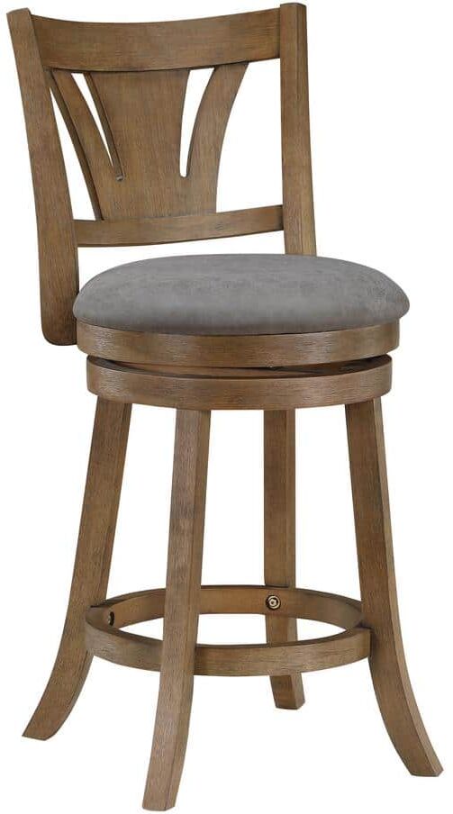 Office Star Products Miller 26.75in. Dove Faux Leather Full Back Wood Counter Stool