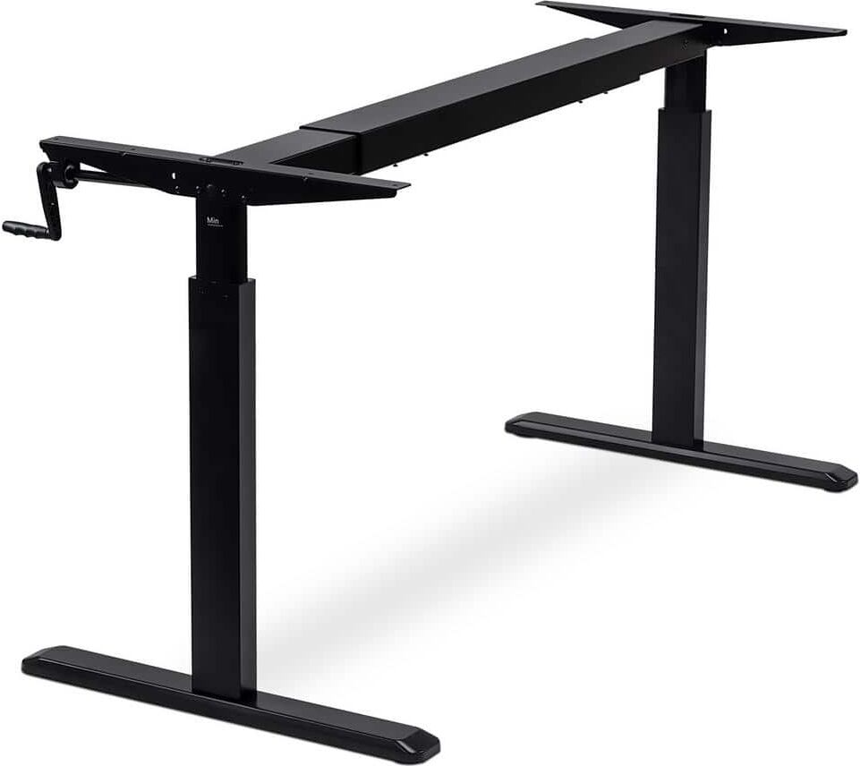 mount-it! Black Hand Crank Sit-Stand Desk Frame 62.9 in. W Hand Crank Only