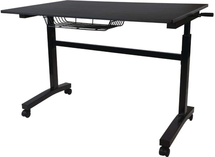 Atlantic Black Height Adjustable Desk with Caster-Caps