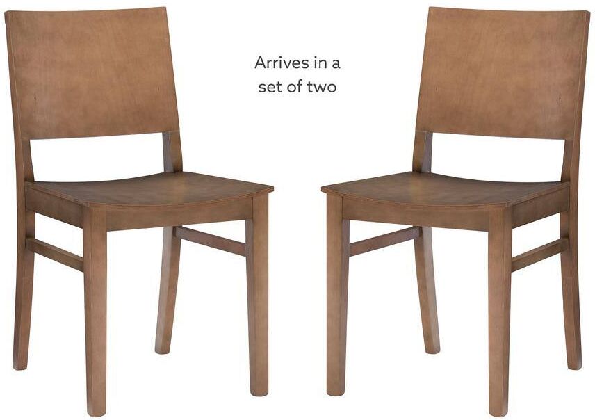 Linon Home Decor Parker Natural Wood Back and Seat Dining Chair (Set of 2)