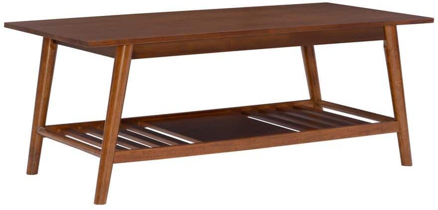 Linon Home Decor Breville 47 in. L Walnut 18.5 in. H Rectangle Wood top Coffee Table