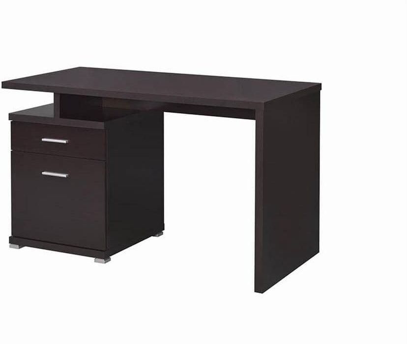 Coaster Home Furnishings 47 in. Rectangular Cappuccino Wood 2-Drawer Computer Desk