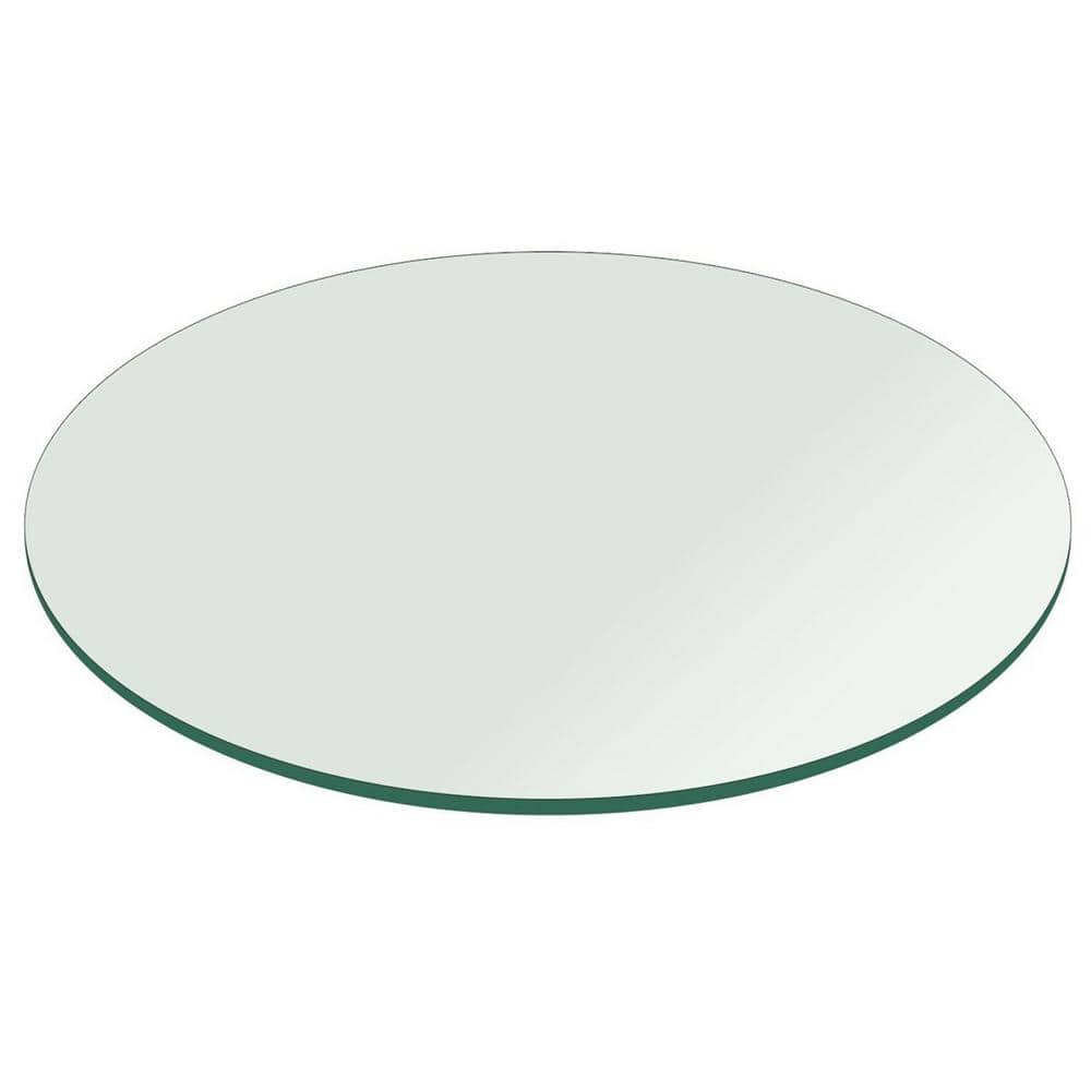Fab Glass and Mirror 26 in. Clear Round Glass Table Top, 1/4 in. Thickness Tempered Flat Edge Polished