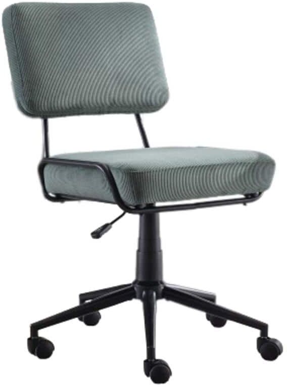 Tatahance Adjustable Height Green Corduroy Seat Office Task Chair with Wheels