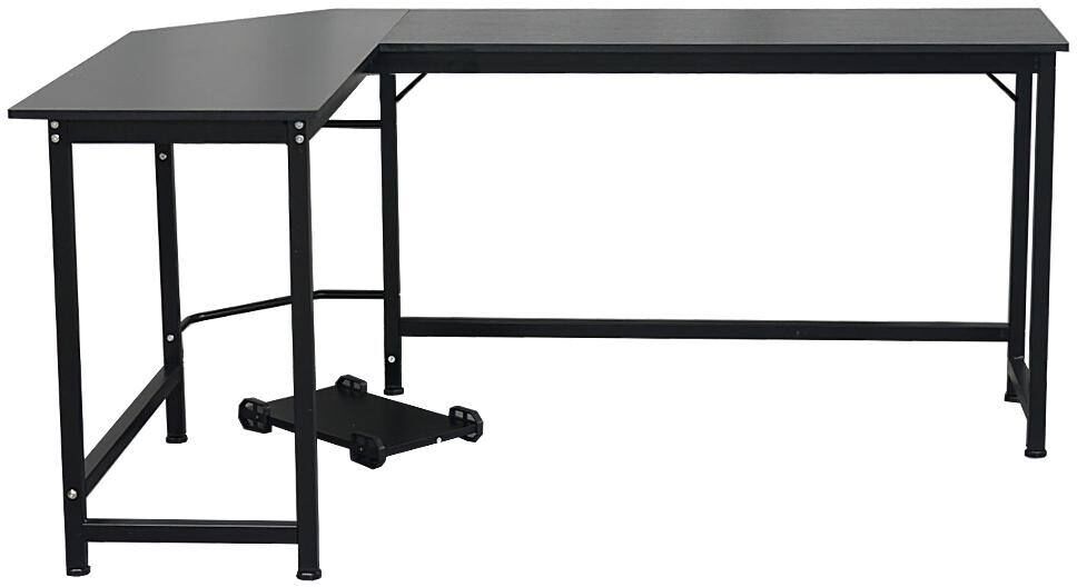 Winado 66 in. L-Shaped Desktop Computer Desk Black