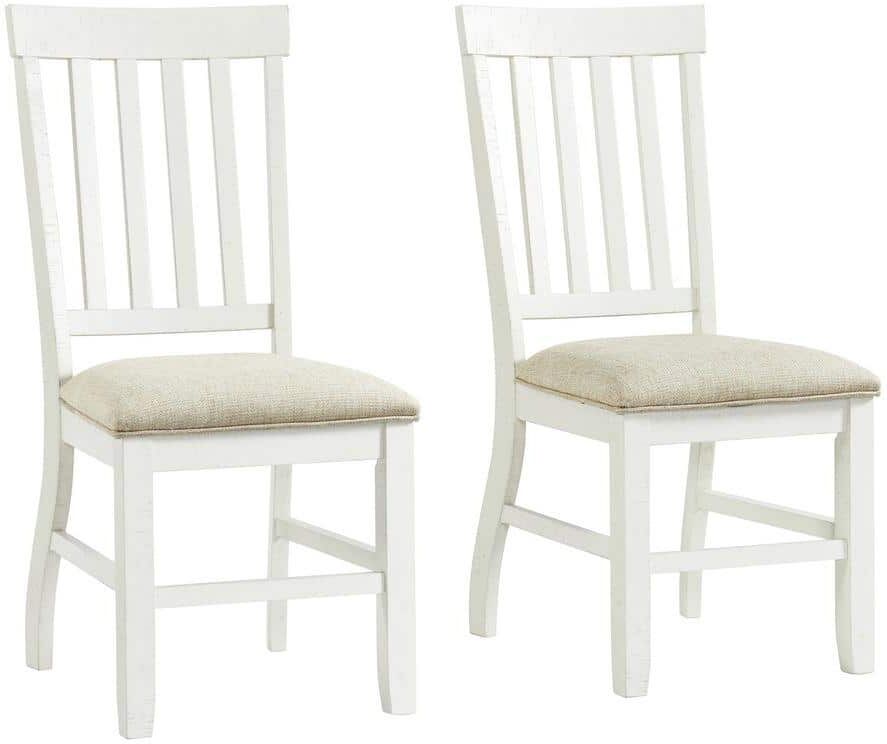 Picket House Furnishings Stanford White Wooden Slat Back Dining Chair (Set of 2)