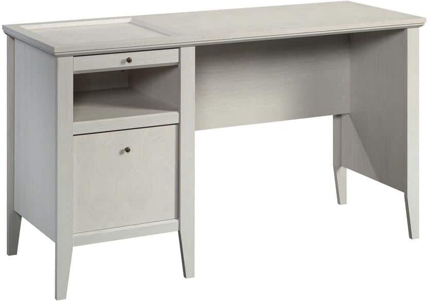 SAUDER Larkin Ledge 53.465 in. Glacier Oak Computer Desk with File Storage and Pull-Out Writing Surface