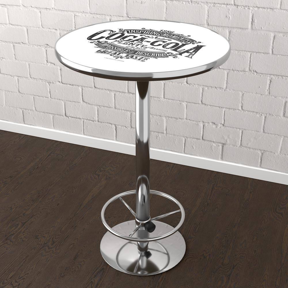 Coca-Cola Brazil 1886 Vintage White 42 in. Bar Table