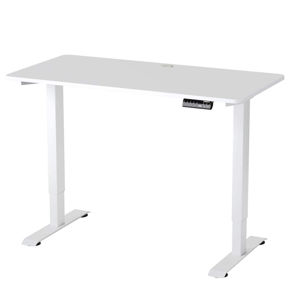 Costway 48 in. Maple Steel Electric Adjustable Standing Desk Stand Up Workstation with Control