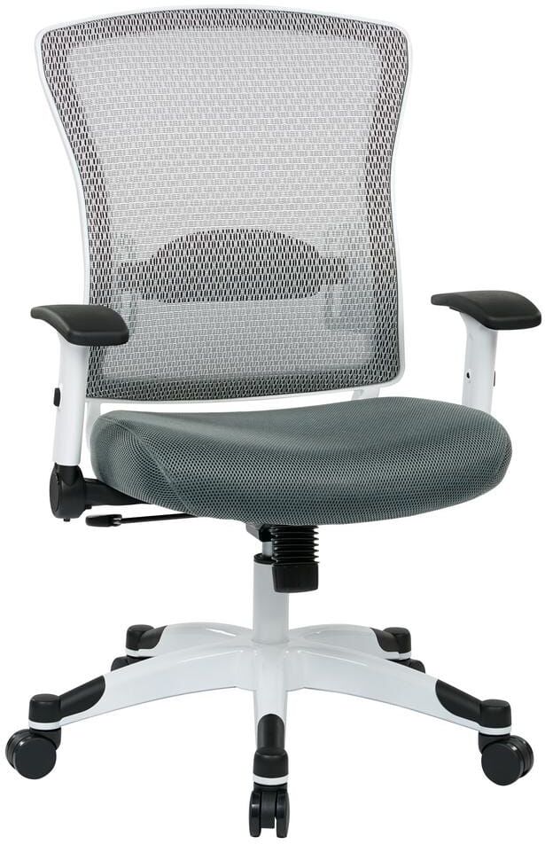 Office Star Products SPACE Seating Mesh Adjustable Height Cushioned Swivel Tilt Ergonomic Managers Chair in Grey with Adjustable Arms