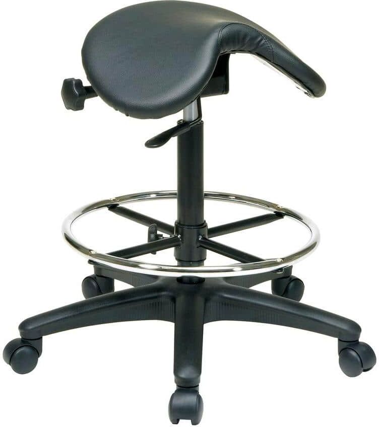 Office Star Products Black Vinyl Drafting Chair