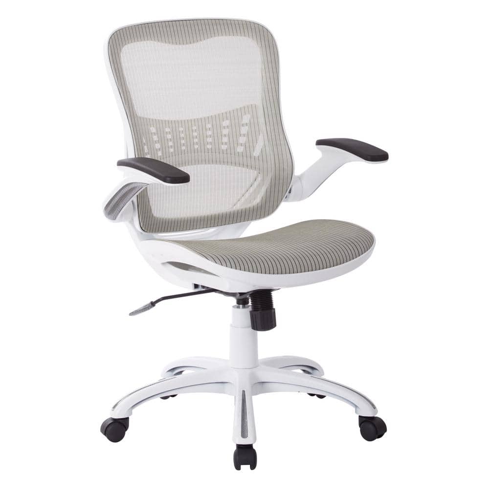 Office Star Products Riley 24.5 in. wide White Upholstered Ergonomic Office Chair with Adjustable Height