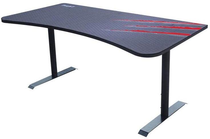 ProHT 63 in. Rectangular Black/Red Computer Desk with Adjustable Height Feature