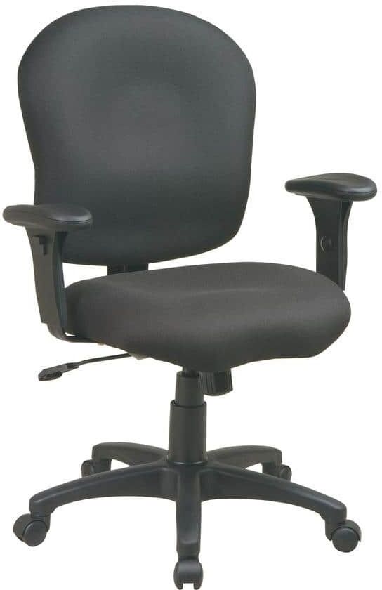 Office Star Products Black Fabric Saddle Seat Office Chair