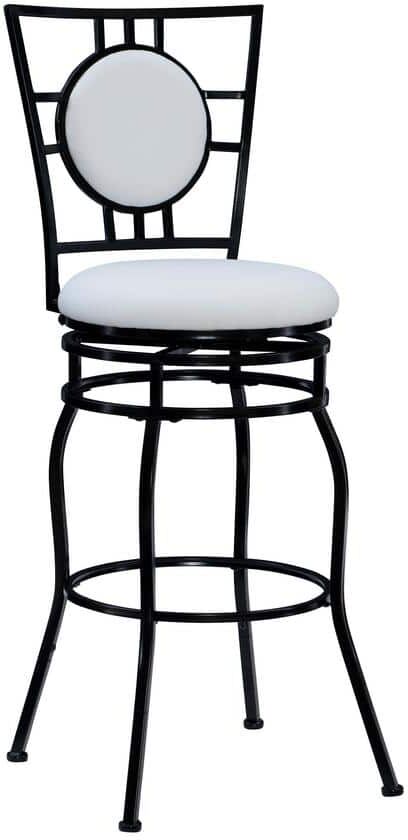 Linon Home Decor Townsend Adjustable Height Black Cushioned Bar Stool