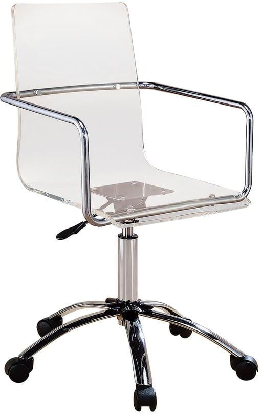 Coaster Home Furnishings Amaturo Clear and Chrome Acrylic Seat Adjustable Height Office Chair