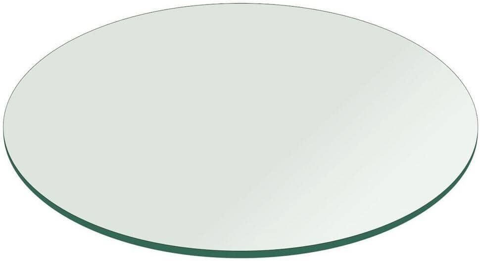 Fab Glass and Mirror 20 in. Clear Round Glass Table Top, 1/4 in. Thickness Tempered Flat Edge Polished