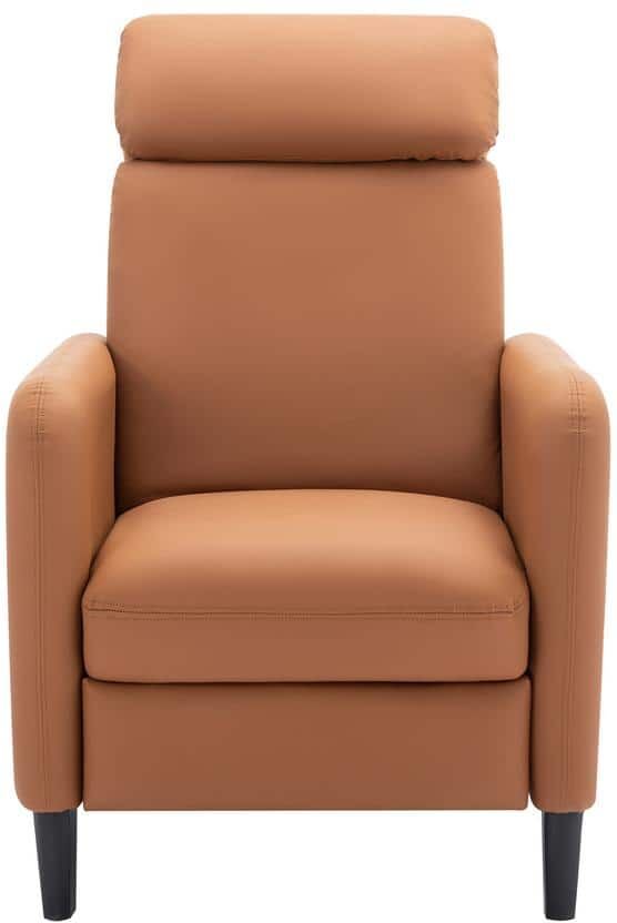 Merax Burnt Orange Modern Home Theater Faux Leather 90°-160° Adjustable Recliner Chair for Living Room, Bedroom