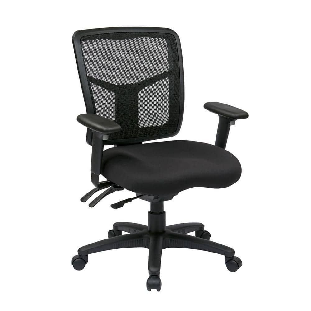 Office Star Products 26.5 in. Width Big and Tall Black Fabric Task Chair with Swivel Seat