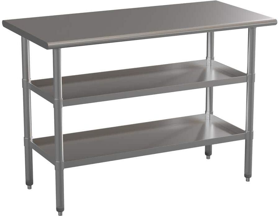 Carnegy Avenue Silver Stainless Steel Metal 24 in. 4 Legs