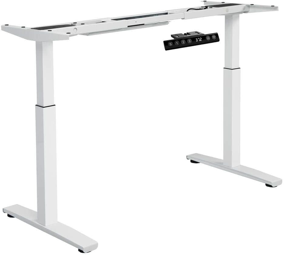 Costway 27 in. White rectangle Electric Standing Desk Frame Dual Motor with Height Adjustable Stand