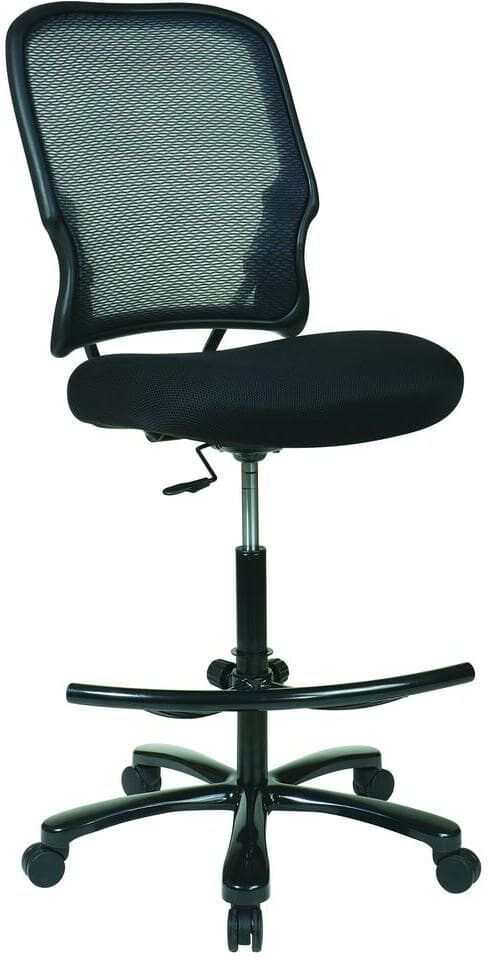 Office Star Products 15 Series 21.5 in. Width Standard Black Fabric Drafting Chair with Lumbar Support