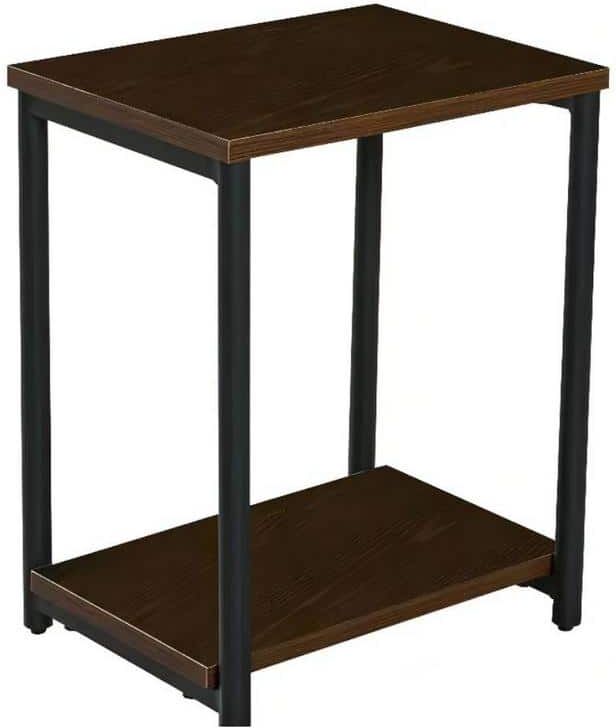 Tatahance 15.7 in. Antique Brown Rectangle Top Wood End Table