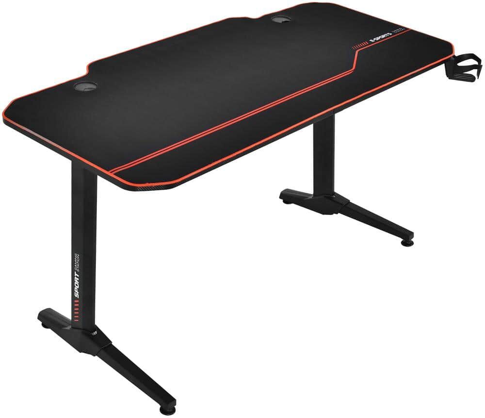 Costway 47 in. Rectangle Black Wood Computer Desk with Large Gaming Desktop