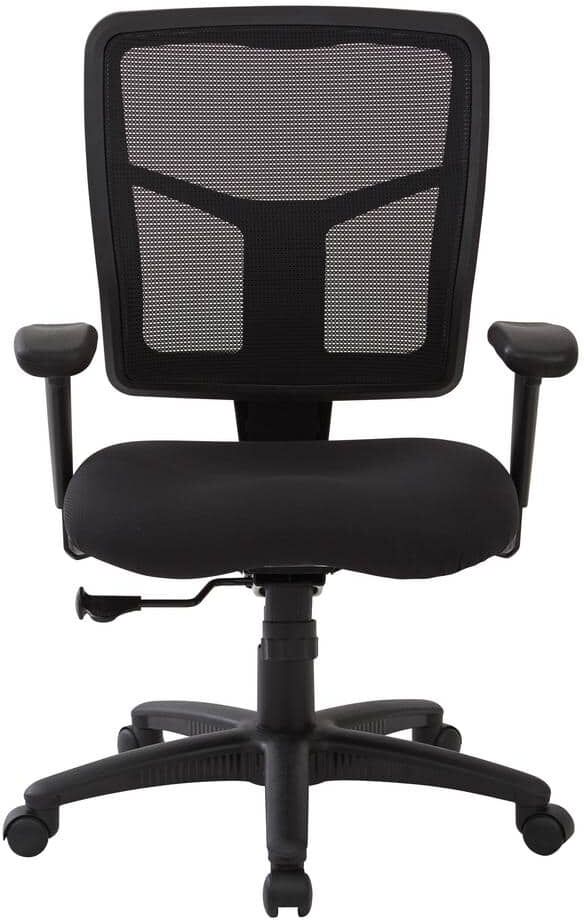 Office Star Products Black Mesh Back with Dove Black Fabric Seat Chair