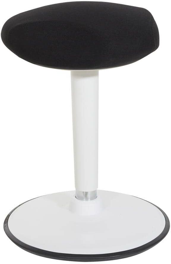 Office Star Products Active Perch 22 in. - 31 in. White Frame and Black Fabric Seat