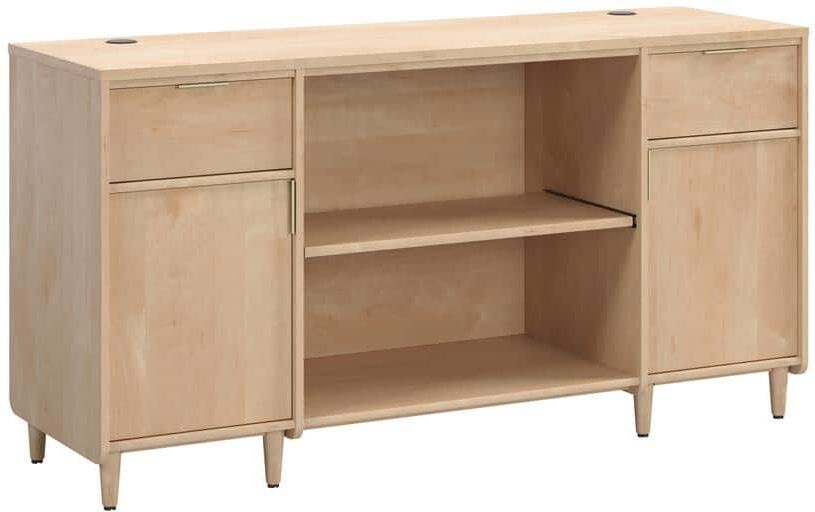 SAUDER Clifford Place 59.055 in. Natural Maple Computer Desk Credenza with Printer Shelf and Cord Management