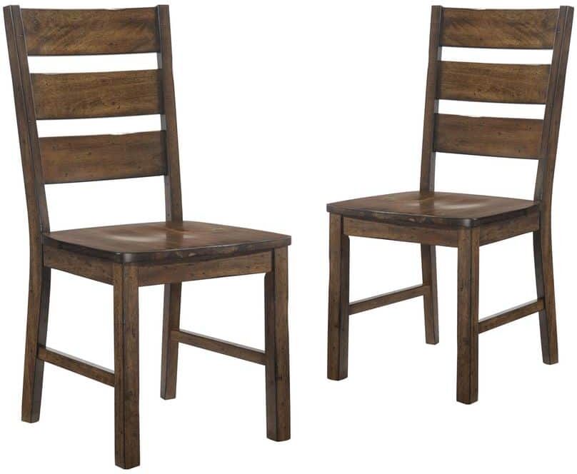 Furniture of America Jackson Walnut Wood Ladder Side Chairs (Set of 2)