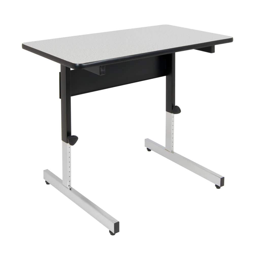 Studio Designs Adapta 36 in. W Rectangular Black/Grey Laptop Desk with Adjustable Top Height