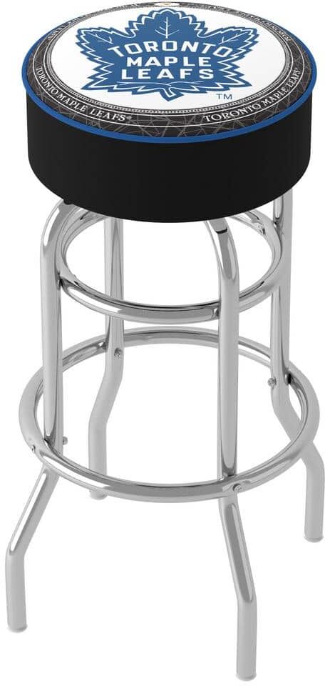 Toronto Maple Leafs Throwback 31 in. Blue Backless Metal Bar Stool with Vinyl Seat