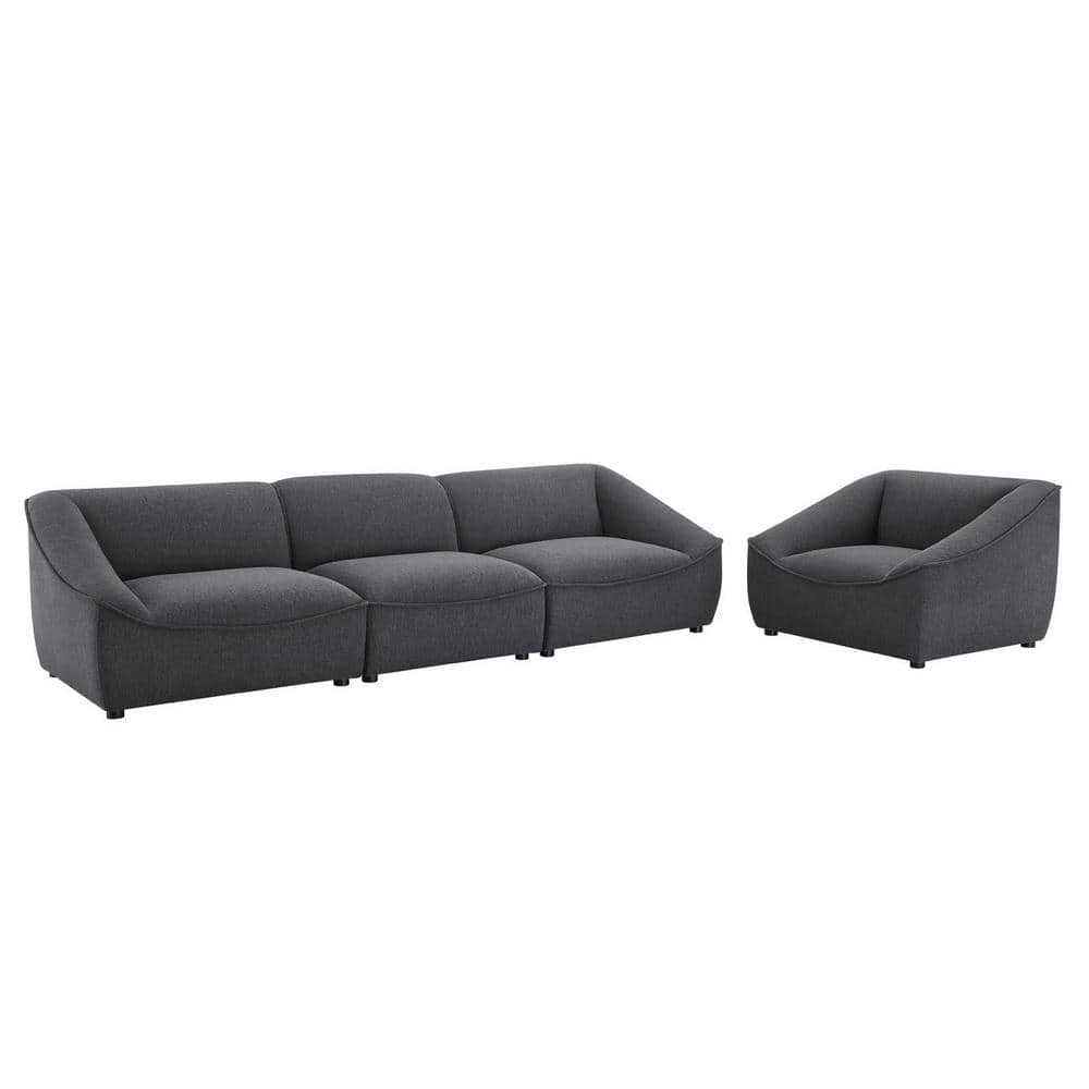 MODWAY Comprise 4-Piece Charcoal Living Room Set