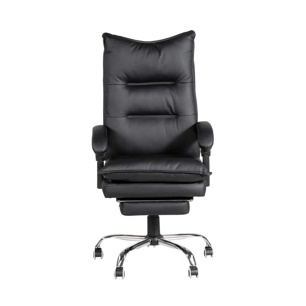 Furniture of America Tilist Black with Care Kit Faux Leather Executive Office Chairs
